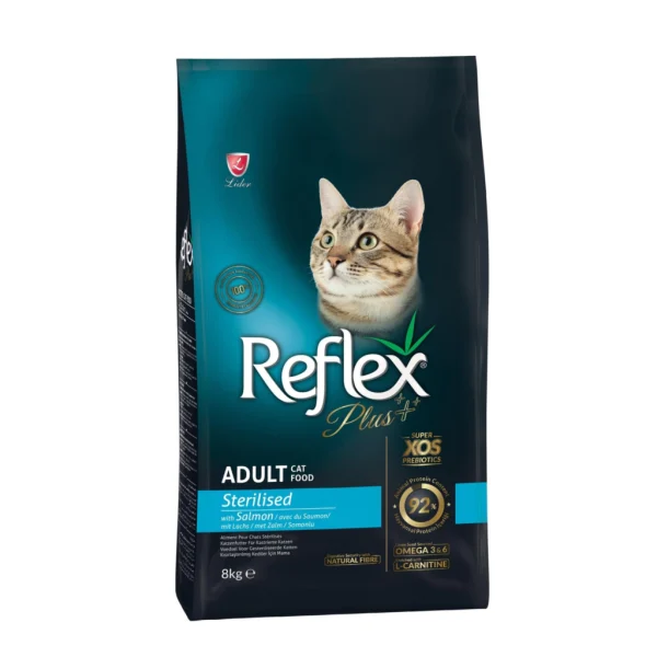 Reflex Plus Sterilised Kedi Mami me Salmon për Kafshë të Kastruara 8kg