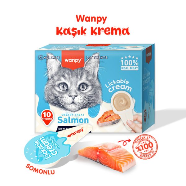 Wanpy Kremë Shkëmbimi me Salmon për Macet 10x16gr