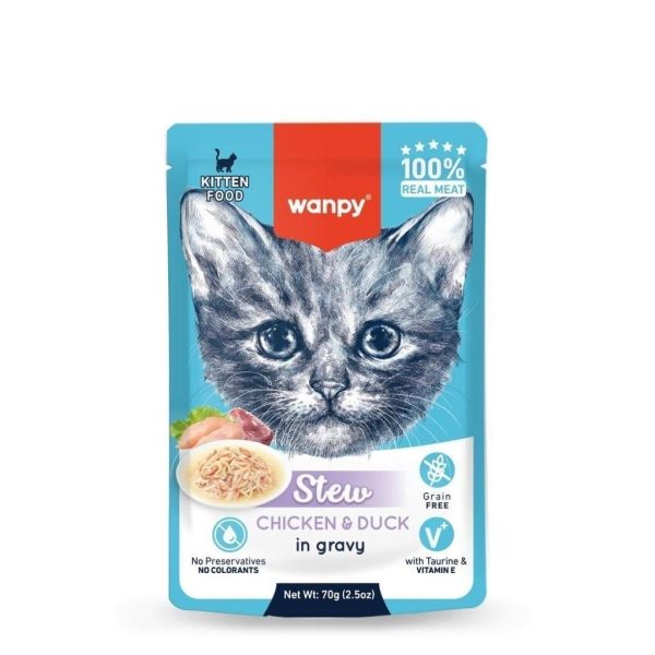 Wanpy Stew me Sos Të Pulës dhe Dhiu për Katin e Vogël 70gr