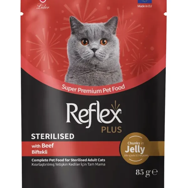 Reflex Plus Mëngjes me Mish për Macet e Rritur të Sterilizuar 85g