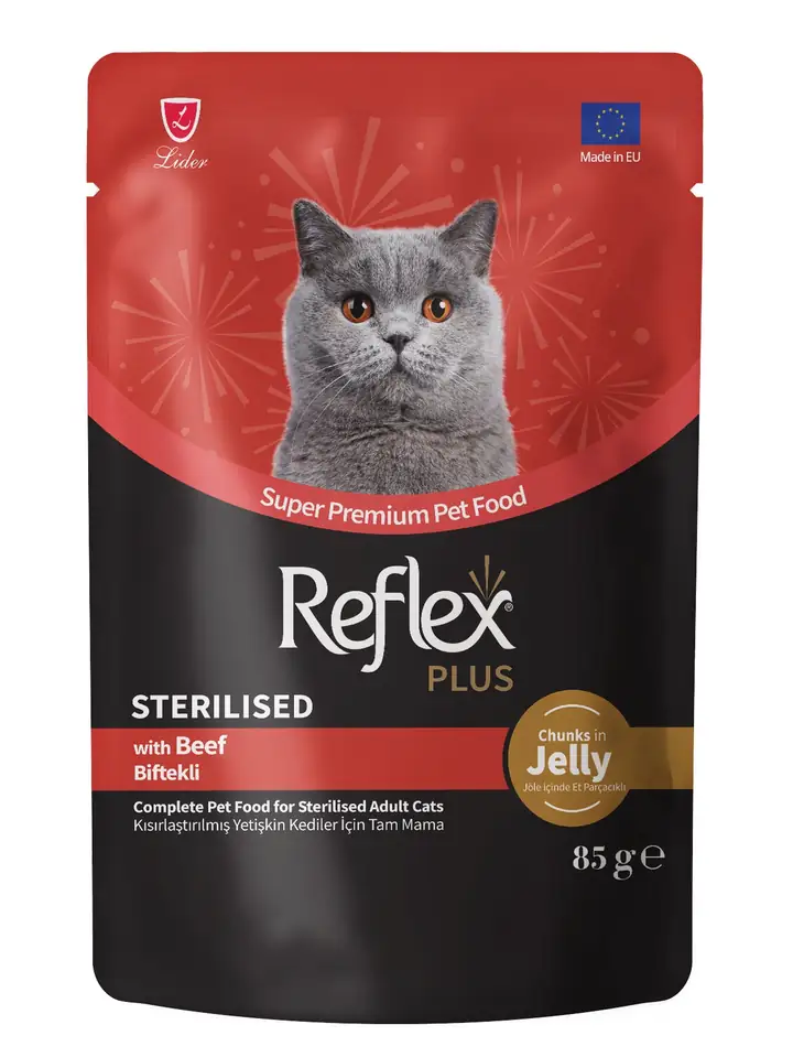 Reflex Plus Mëngjes me Mish për Macet e Rritur të Sterilizuar 85g