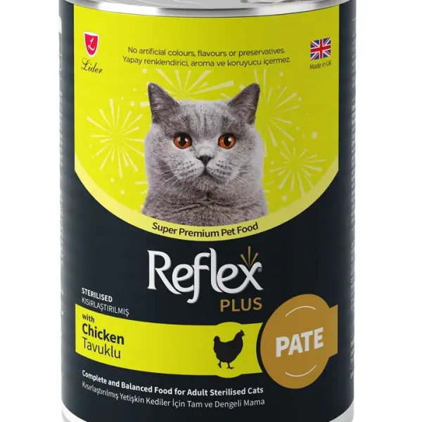 Reflex Plus Pate Me Krahut të Pjekur për Macet e Sterilizuara 395 G