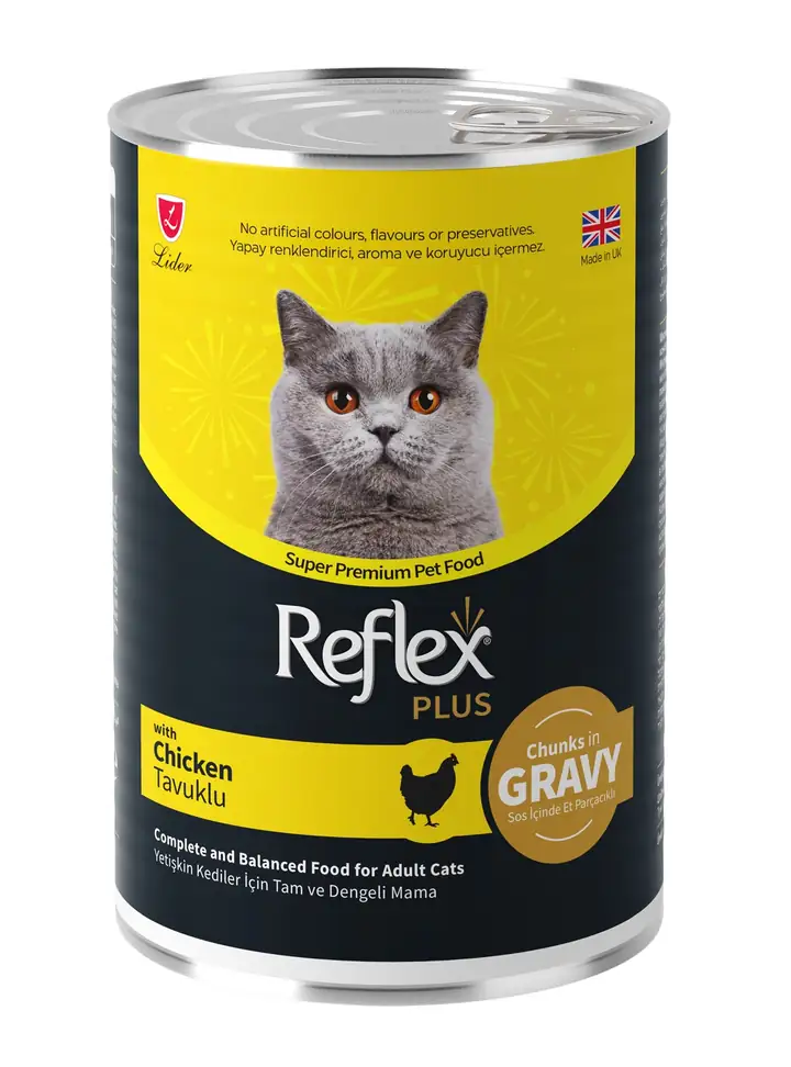 Reflex Plus Sos Në Brendësi Me Pjesë Mishi Pule për Macet e Rritura 400 G