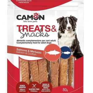 PËRSHKRUAR SALMONI DHE LËKURË PESHKU (80g)