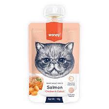 Wanpy Paste Salmon, Pulë dhe Karotë për Mace 90g