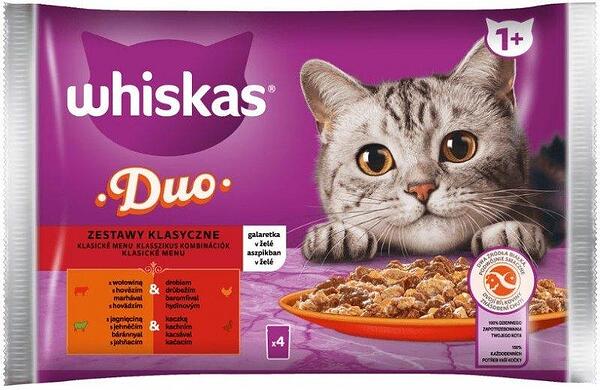 WHISKAS M/P DUO KLASIK VIÇ POULTRY DERR DUCK XHELE 4X85gr