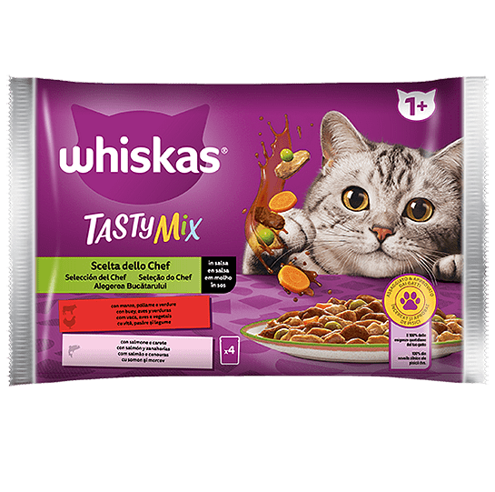 WHISKAS MIX I SHIJSHËM M/P KRYESOR I KËNDËSISË 4x12x85g