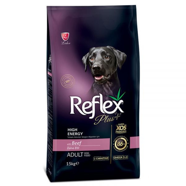 Reflex Plus Ushqim për Qentë të Rritur me Mish Viçi me Aktivitet të Lartë 15kg