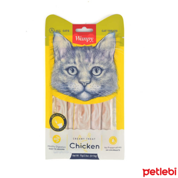 Wanpy Kremë Mbështetje për Sistem Të Tretjes Me Pulë për Macet 14gr (5'li)