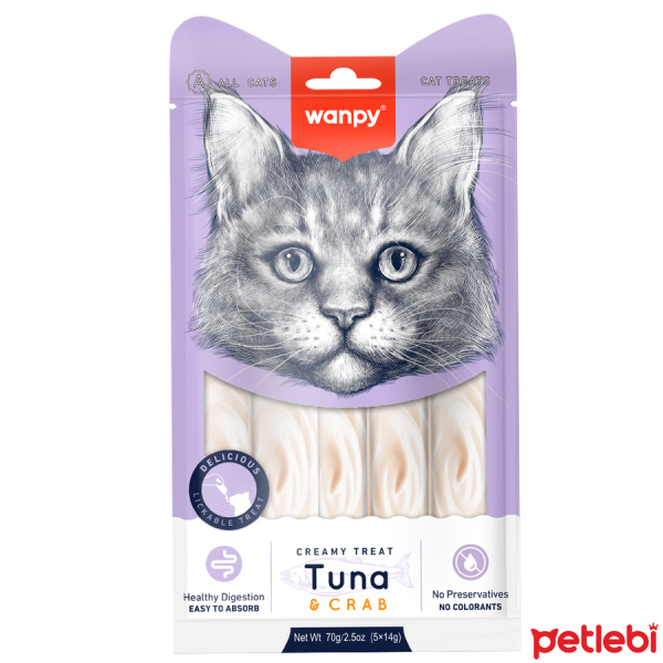 Wanpy Kremë për Kedi me Ton Balikë dhe Krabë 14gr (5'li)