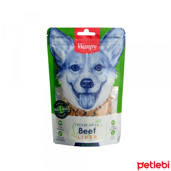 Wanpy I Tharë me Akull 0 Natyral Mëlçia e Viçit pa Grurë për Qentë 40gr