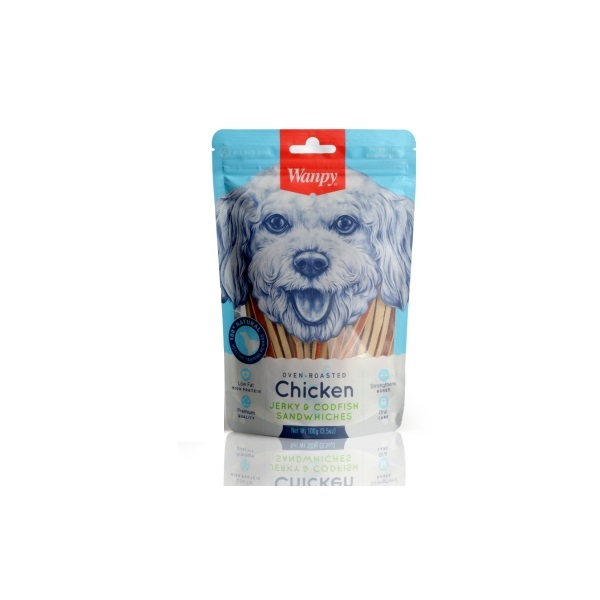 Wanpy Sandviç me Peshk Morina dhe Pulë të Pjekur për Qentë 100gr