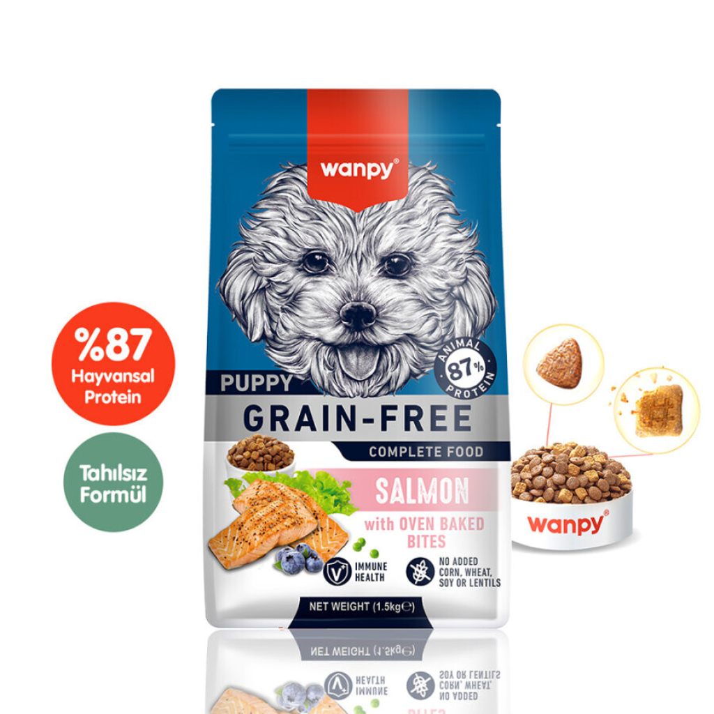 Wanpy Ushqim për Këlyshët pa Grurë me Salmon 1,5kg