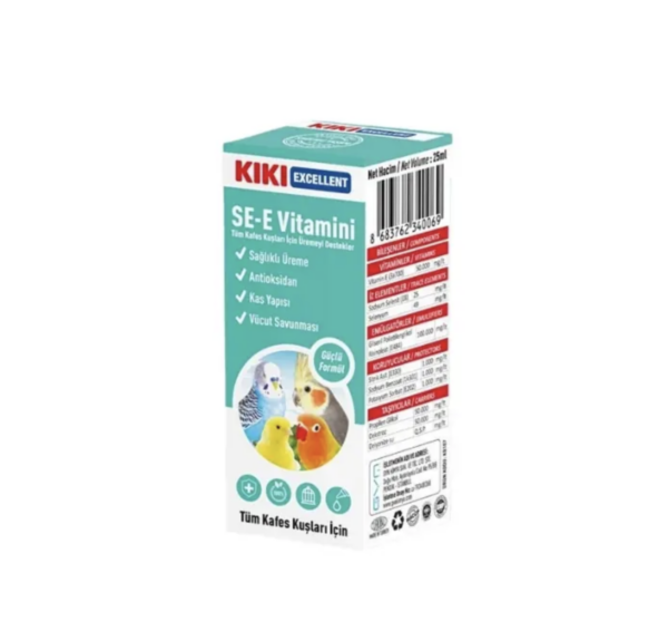 Kiki Excellent Vitamina SE-E për Zotërim të Shëndetshëm të Zogjve – Damë Liquide