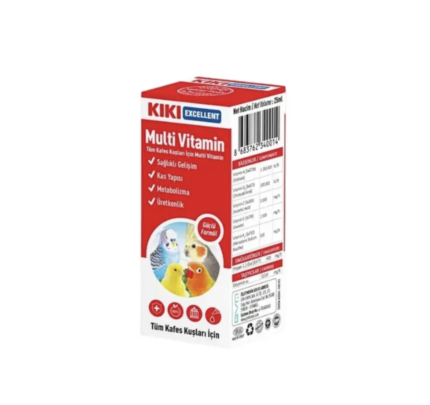 Kiki Excellent Multi Vitamina për Zogj – Damë Liquide