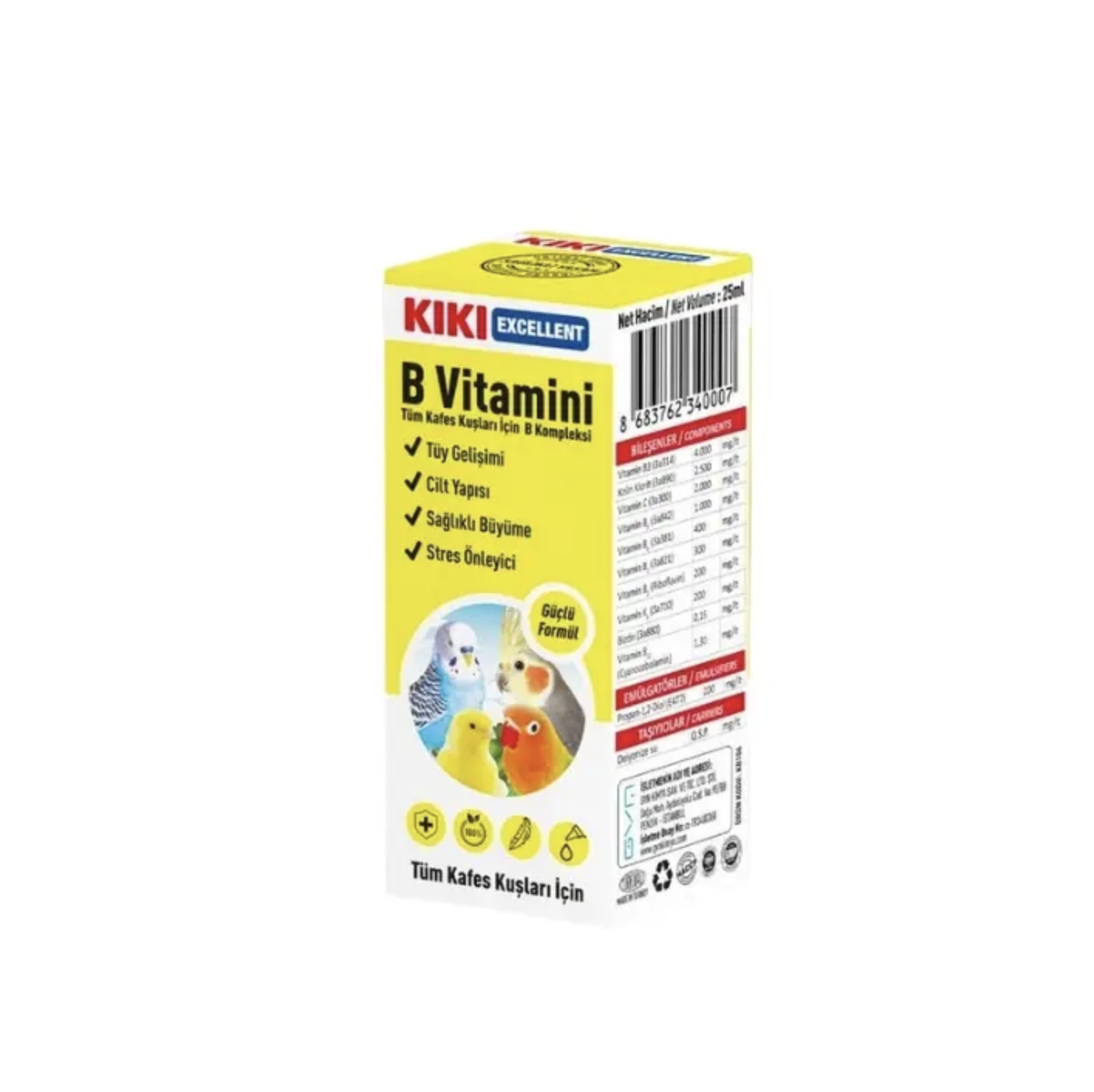 Kiki Excellent Vitamina B-Kompleks për Zogj – Damë Liquide