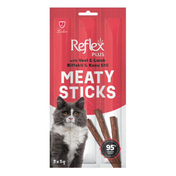 Reflex Çubë Shreward për Mace me Mish Biftek dhe Qengji pa Grurë 15gr (3'lu)