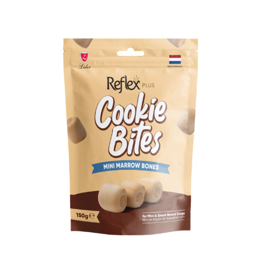 Reflex Plus Cookie Bites Kocka Mini Palcë për Qentë e Racave të Vogla 150gr