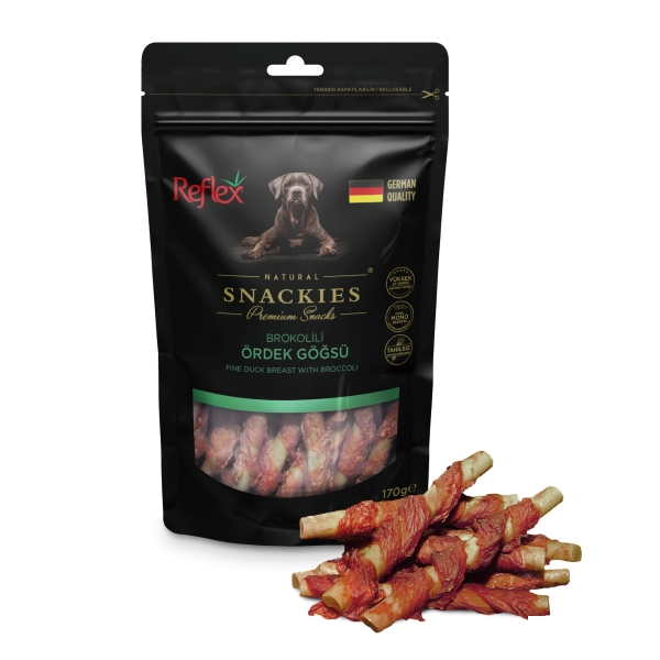 Reflex Snackies Natyral me Brokoli dhe Gjoks Pata pa Grurë për Qentë 170gr