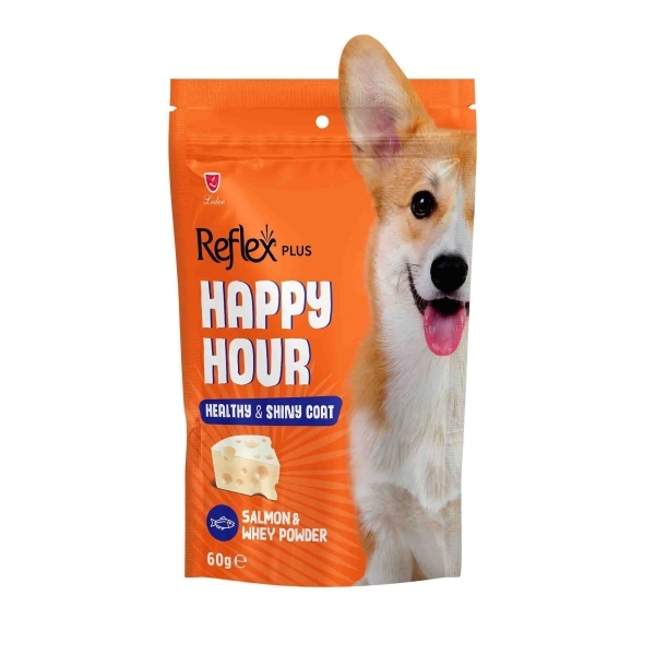 Reflex Plus Happy Hour Mbështetje për Qentë me Të Pashme të Shëndetshme dhe të Ndritshme 60gr