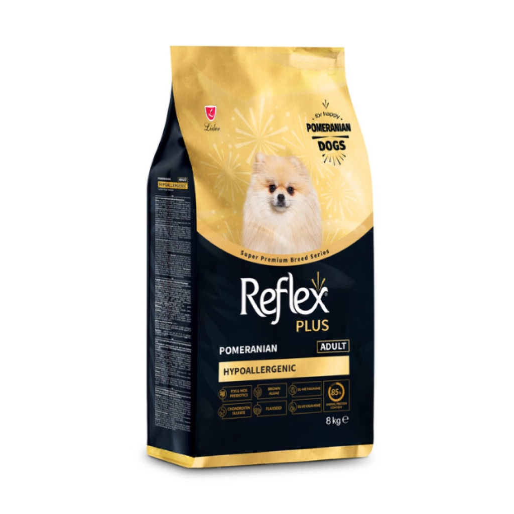 Reflex Plus Hipoalergjik Pomeranian Ushqim për Qentë e Rritur 8kg