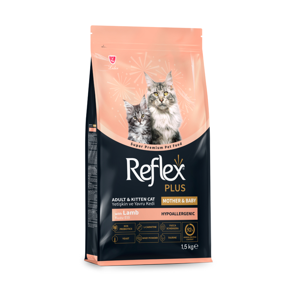 Reflex Plus Mother&Babycat Qengji me Mish dhe Oriz për Kafshët e Vogla 1,5kg