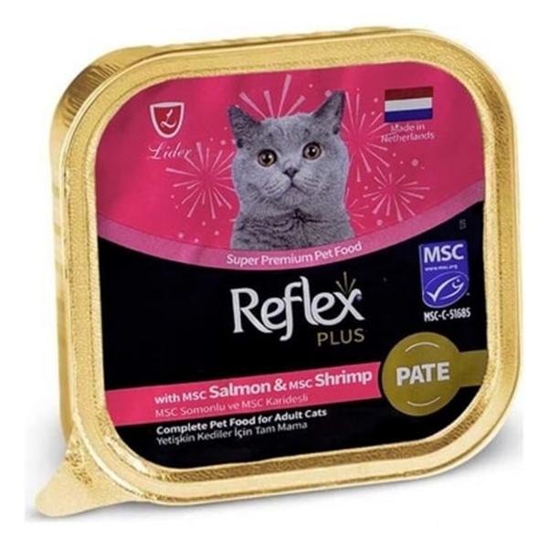 Reflex Plus Konserve për Macet e Rritura me Salmon dhe Karavidhe 85gr