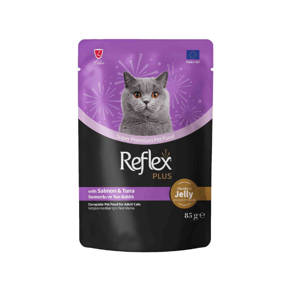 Reflex Plus Konservë për Maca të Rritur me Salmon dhe Ton në Xhel 85gr