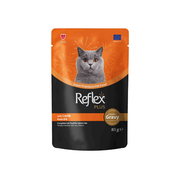 Reflex Plus Konservë për Kafshët e Rritura me Mish Qengji në Sos 85gr