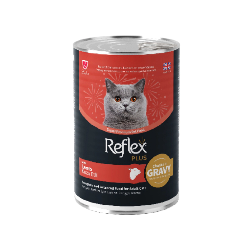 Reflex Plus Konservë për Maca të Rritura me Pjesë Qengji në Sos 400gr
