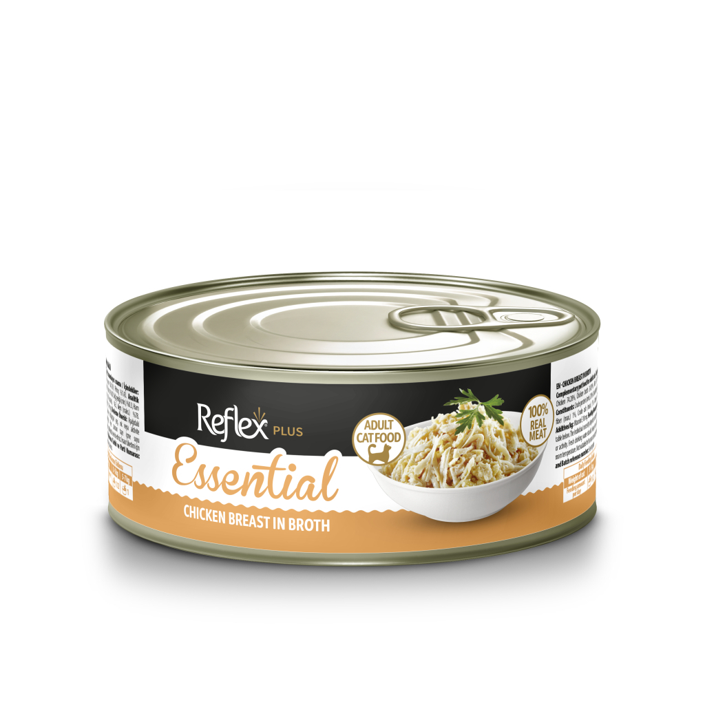 Reflex Plus Essential me Mish në Lëng me Gjoks Pule për Macet e Rritura 70gr