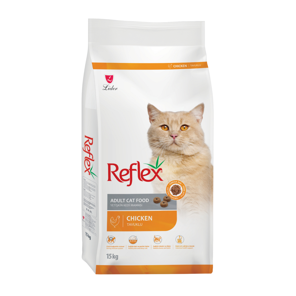 Reflex Mëngjesi me Pulë dhe Oriz për Macet e Rritura 15kg