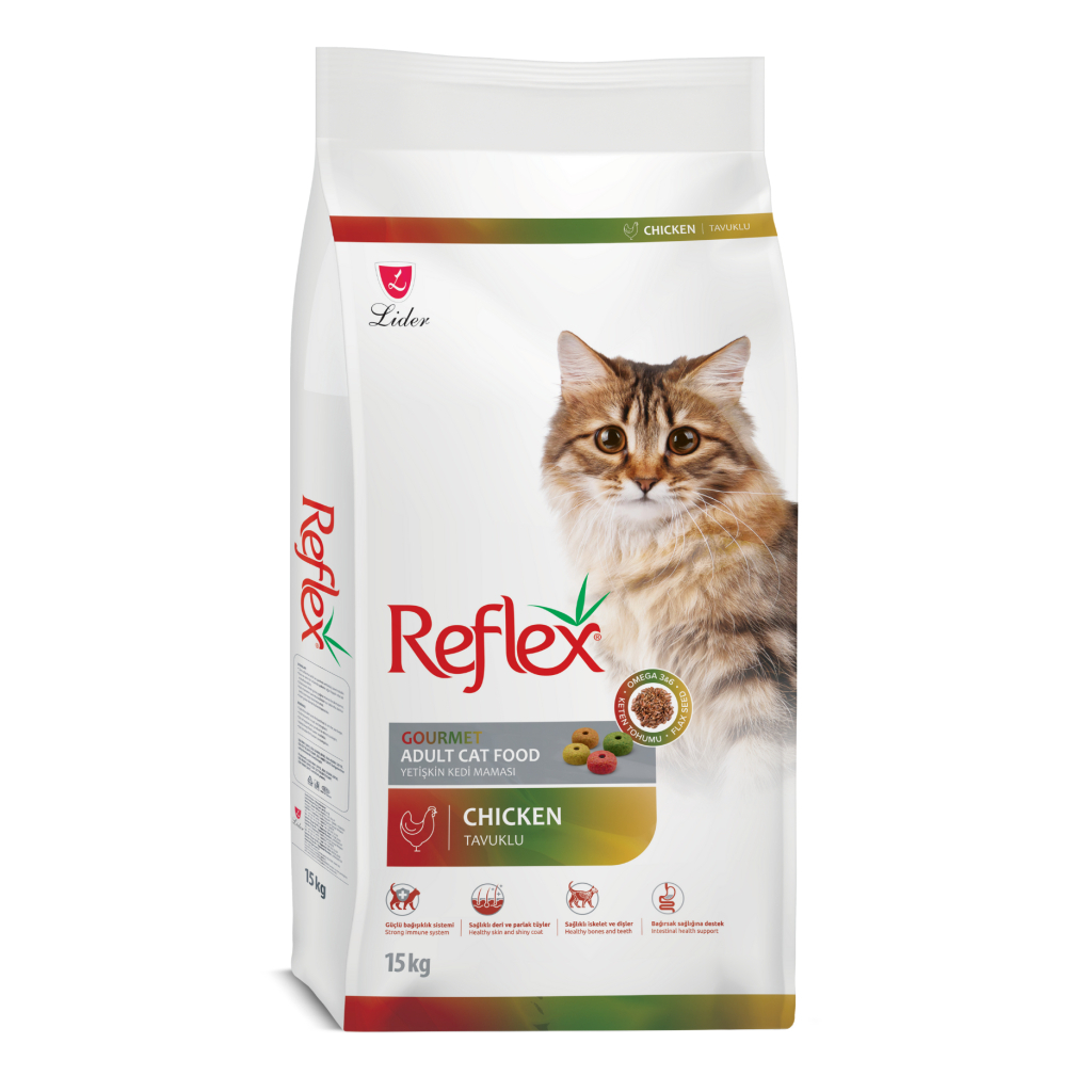 Reflex Multi Color Mënyra e Shijshme me Pulë për Macet e Rritura 15kg