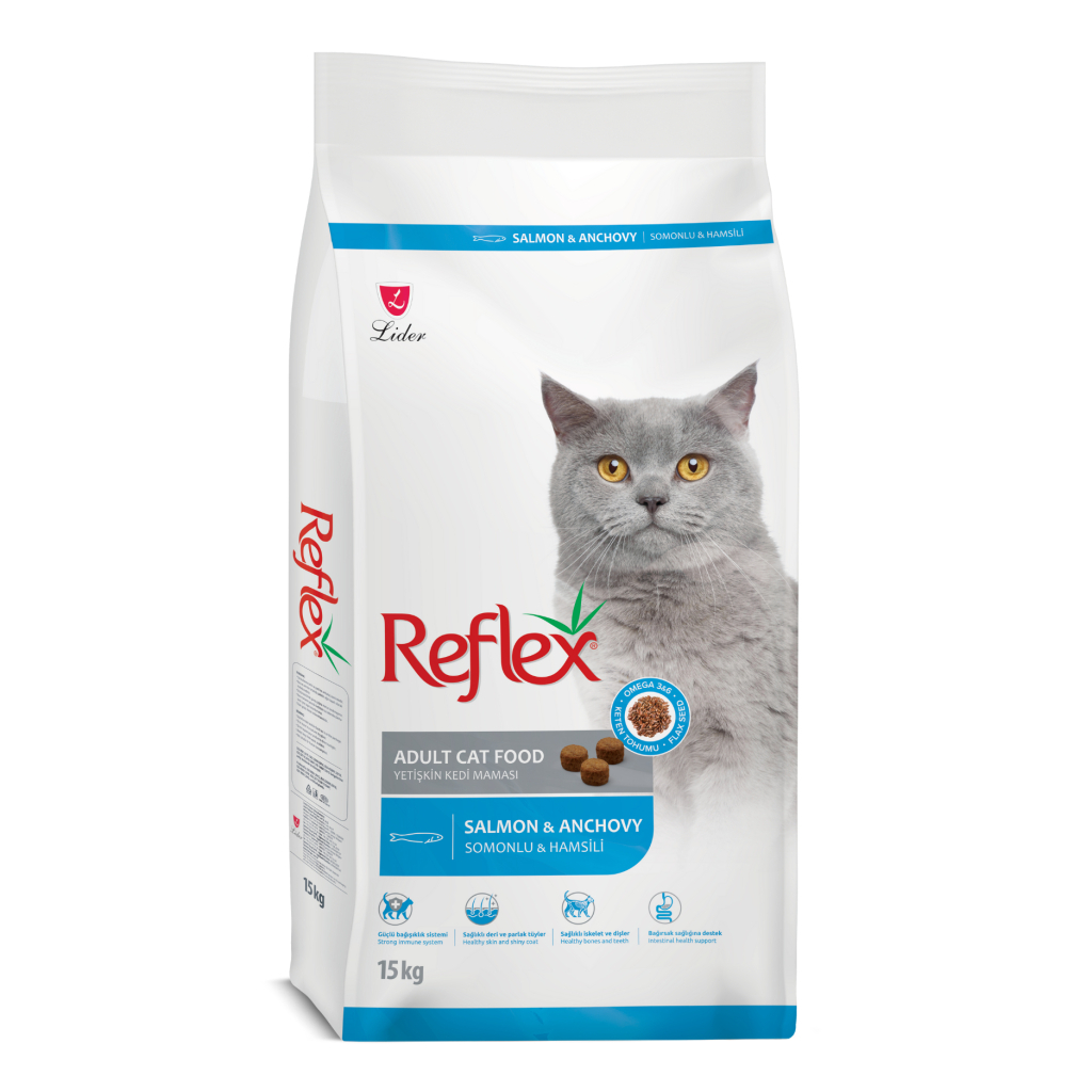 Reflex Mëngjesi me Salmon dhe Sardele për Macet e Rritura 15kg