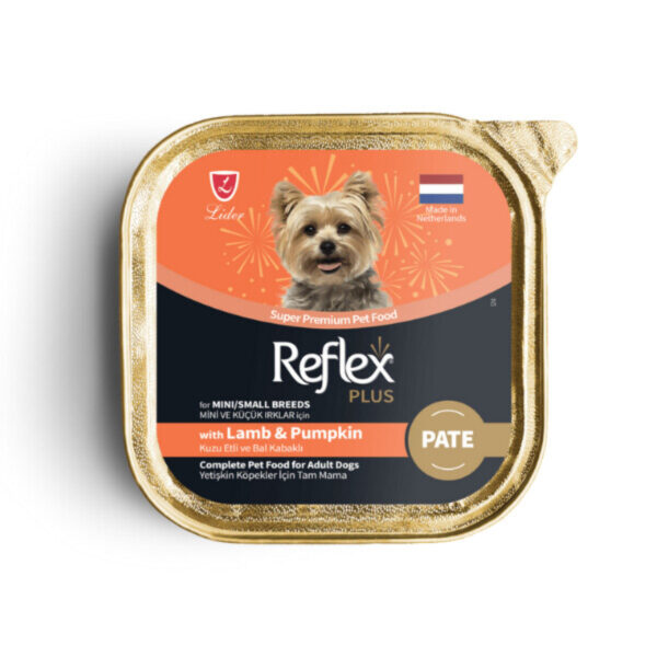 Reflex Plus Me Pjesë Buke dhe Qengji për Qentë e Vegjël të Rritur 85gr