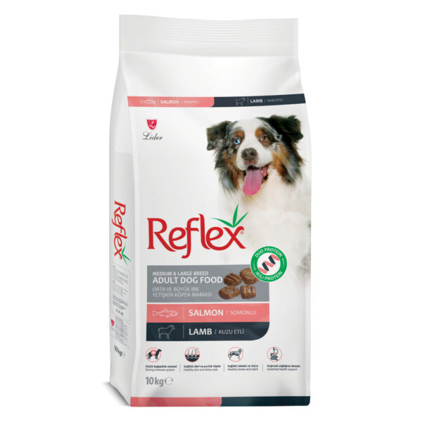 Reflex Duo Ushqim për Qentë e Rritur me Salmon dhe Qengj për Racat e Mesme dhe të Mëdha 10kg