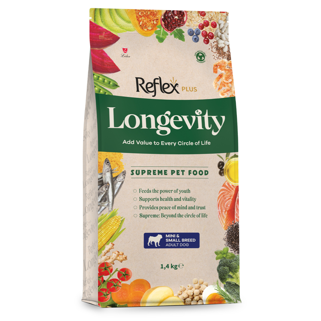 Reflex Plus Longevity Hipoalerjenik Mini dhe të Vogla Raca Ushqim për Qenë të Rritur 1,4kg