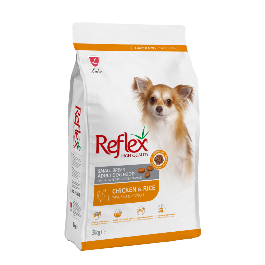 Reflex Ushqim për Qentë e Rritur me Pulë dhe Oriz për Racat e Vogla 3kg