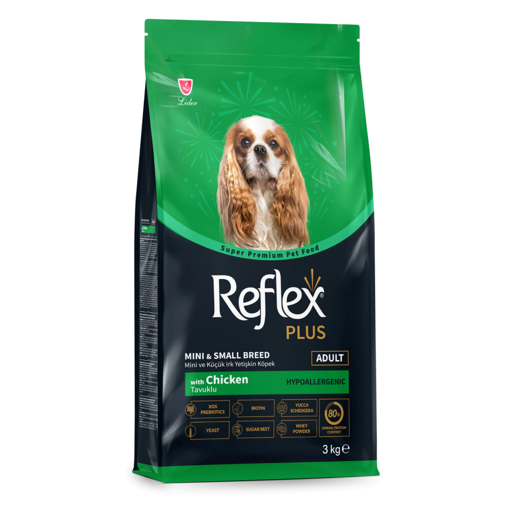 Reflex Plus Mini dhe Racat e Vogla me Pulë Ushqim për Qentë e Rritur 3kg