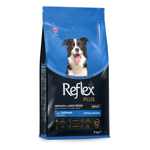 Reflex Plus Ushqim për Qentë të Rritur me Salmon për Racat e Mesme dhe të Mëdha 3kg