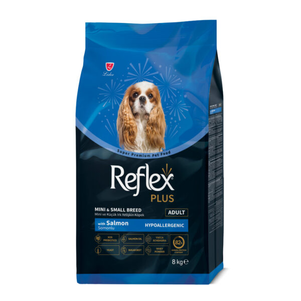 Reflex Plus Mini dhe Qen të Vegjël me Salmon për Qentë e Rritur 8kg