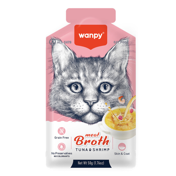 Wanpy Supë për Macet me Ton dhe Karides pa Grurë 50gr