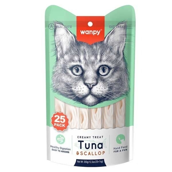 Wanpy Peshku Ton dhe Krema Mbështetëse për Sistem Digjestiv me Krah Deti për Kafshët e Vogla 14gr (25-cope)