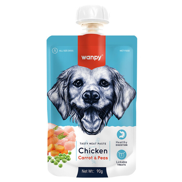 Wanpy Përdorim Mishi Pule dhe Karrotë për Qentë 90gr