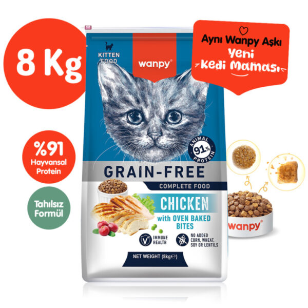 Wanpy Mace Mëngjesi pa Grurë me Pulë 8kg