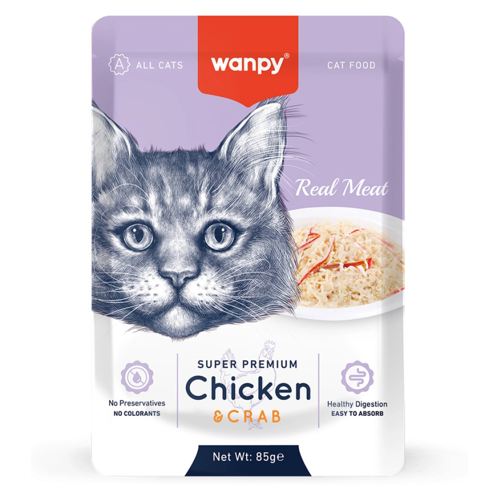Wanpy Pouch me Pulë dhe Krab Mace Konservë 85gr