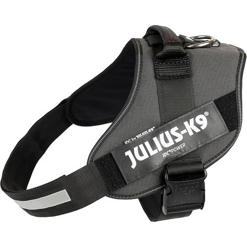IDC Powerharness – parzmore për qen, madhësia 3/2XL, ngarkesë deri 2 ton, ngjyrë e zezë/gri.