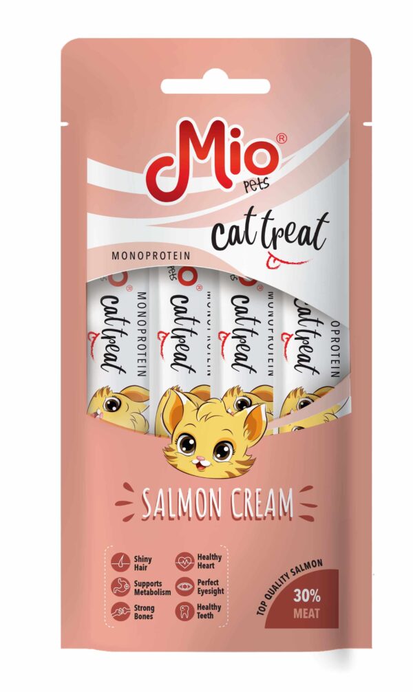 Mio Krem Shpërblimi për Mace - me salmon 15 g x 4