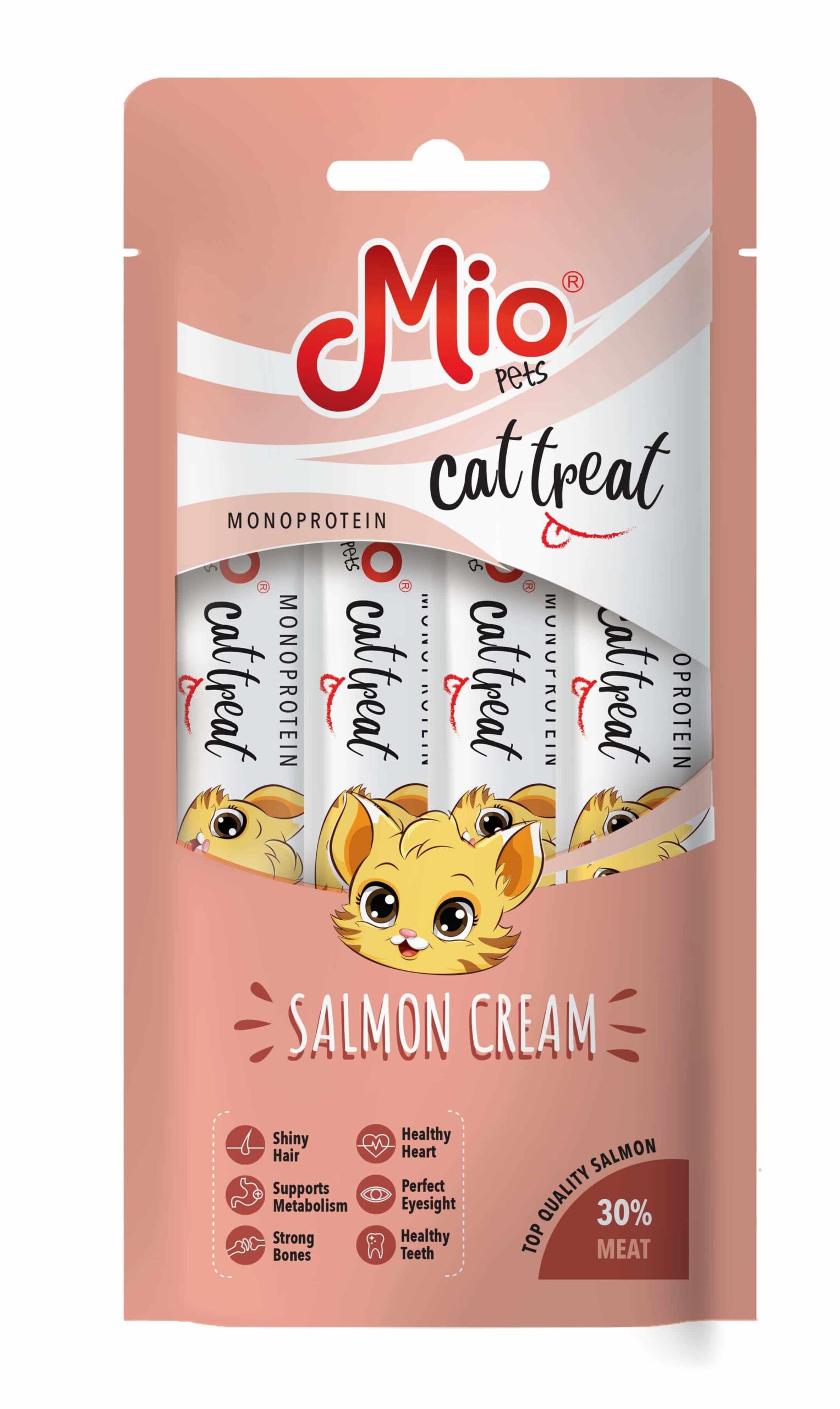 Mio Krem Shpërblimi për Mace – me salmon 15 g x 4