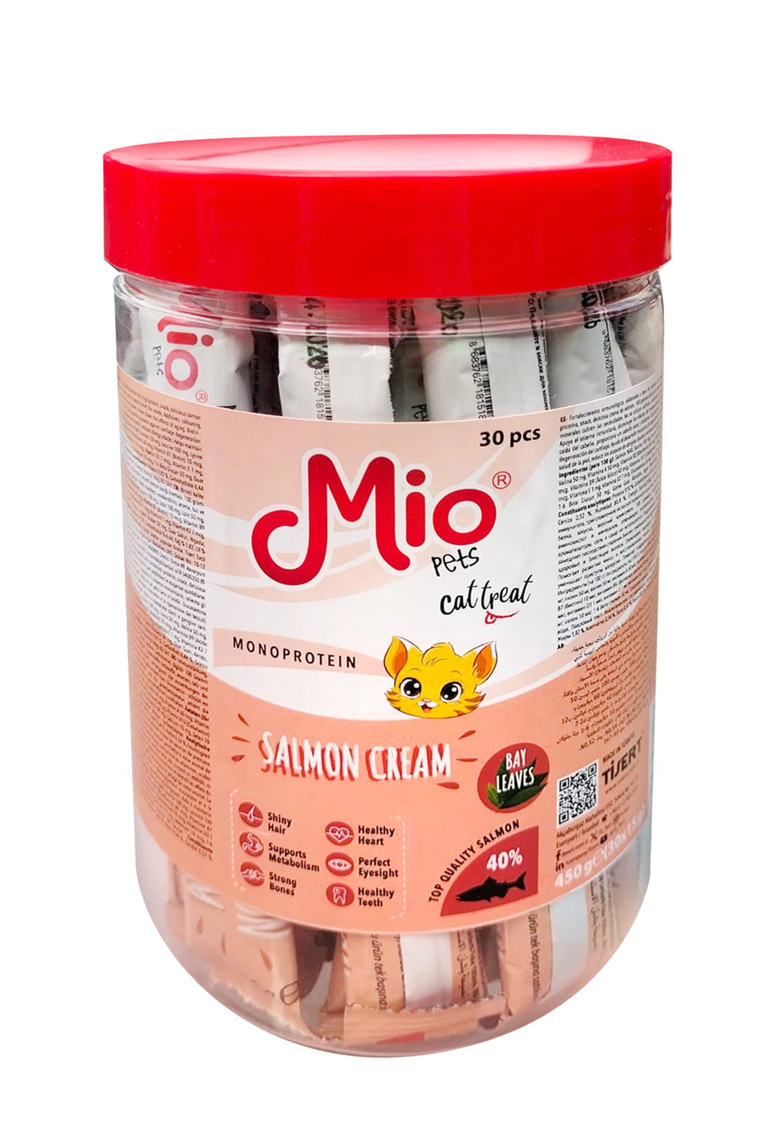 Mio Krem Shpërblimi për Mace – me salmon 15 g x 30